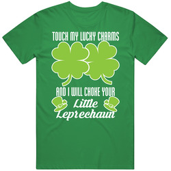 Touch My Lucky Charms Shamrocks Leprechaun Funny Irish St Patricks Day unisex vintage irish green T Shirt