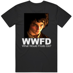 Wwfd What Would Frodo Do? Lord Of The Rings Movie Graphic Black Tee Unisex Film Merch T Shirt
