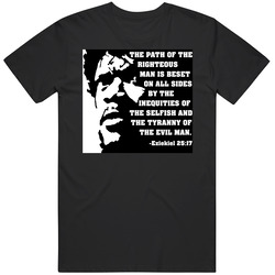 Pulp Fiction Eziekiel Quote Graphic Black Tee Unisex Film Merch T Shirt