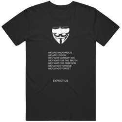 V For Vendetta We Are Anonymous Movie Graphic Black Tee Unisex Film Merch T Shirt
