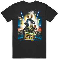 Star Wars The Clone Wars Graphic Black Tee Unisex Film Merch T Shirt