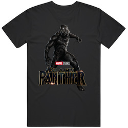 The Black Panther Hero Graphic Black Tee Unisex Film Merch T Shirt