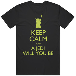 Keep Calm And Jedi You Be Graphic Black Tee Unisex Film Merch T Shirt