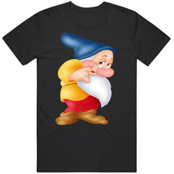 Bashful 7 Dwarfs Graphic Black Tee Unisex Film Merch T Shirt