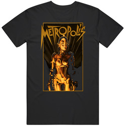 Metropolis, T-shirt, Silent, Film, Fritz Lang, Science, Fiction, Art Deco Graphic Black Tee Unisex Film Merch T Shirt