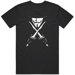 V For Vendetta Movie Anon Graphic Black Tee Unisex Film Merch T Shirt