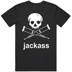 Jackass Skull And Crutches Graphic Black Tee Unisex Film Merch T Shirt