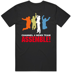 Anchorman Channel 4 News Team Graphic Black Tee Unisex Film Merch T Shirt
