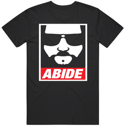 The Dude Abides Big Lebowski Graphic Black Tee Unisex Film Merch T Shirt