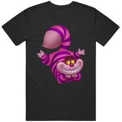 CHESHIRE CAT T SHIRT DISNEY ALICE IN WONDERLAND XSM-6XL CARTOON ART T Graphic Black Tee Unisex Film Merch T Shirt