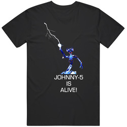 Short Circuit Johnny 5 Graphic Black Tee Unisex Film Merch T Shirt