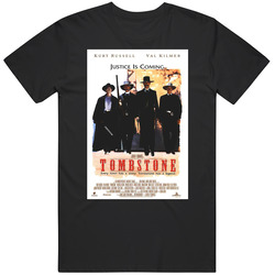 Kurt Russell Val Kilmer 1994 Tombstone Cool Movie  Fan Graphic Black Tee Unisex Film Merch T Shirt