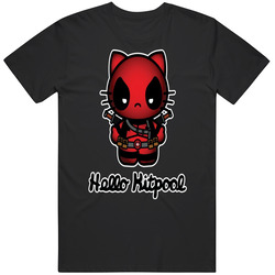 Deadpool Movie T Shirt Hello Kitpool Funny Hello Kitty Parody Graphic Graphic Black Tee Unisex Film Merch T Shirt