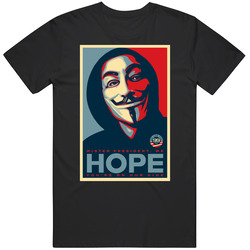 V For Vendetta Funny Hope Movie Graphic Black Tee Unisex Film Merch T Shirt