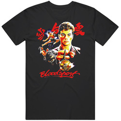 Bloodsport Jean Claude Van Damme Graphic Black Tee Unisex Film Merch T Shirt