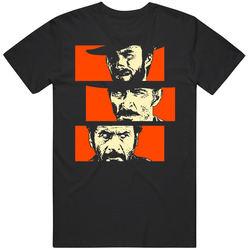 The Good The Bad And The Ugly Silhouette Western Movie Fan Graphic Black Tee Unisex Film Merch T Shirt