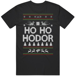 Ho Ho Hodor Shirt,game Of Thrones Shirt,ugly Christmas Shirt,gift Graphic Black Tee Unisex Film Merch T Shirt