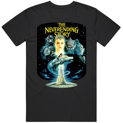 The Neverending Story Fantasy Movie Graphic Black Tee Unisex Film Merch T Shirt