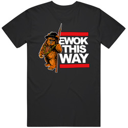 Ewok Walk This Way Funny Star Wars Retro Graphic Black Tee Unisex Film Merch T Shirt