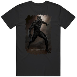 Black Panther Movie Poster Retro Look Graphic Black Tee Unisex Film Merch T Shirt
