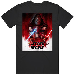 The Movie 2017 Star Wars The Last Jedi Movie Graphic Black Tee Unisex Film Merch T Shirt
