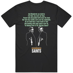 The Boondock Saints Prayer Graphic Black Tee Unisex Film Merch T Shirt