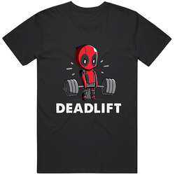 Deadpool Funny Deadlift Movie Icon Series Graphic Black Tee Unisex Film Merch T Shirt