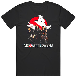 Vintage Classic 80's Ghostbusters Movie Fan Graphic Black Tee Unisex Film Merch T Shirt