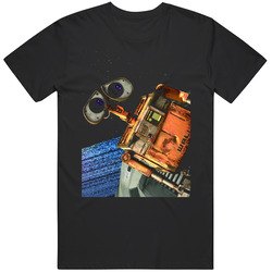 Wall E Animated Movie Robot Graphic Black Tee Unisex Film Merch T Shirt