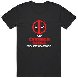 Common Sense Deadpool Graphic Black Tee Unisex Film Merch T Shirt