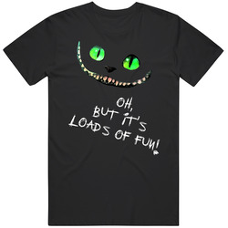 Alice In Wonderland Movie Cheshire Cat Graphic Black Tee Unisex Film Merch T Shirt