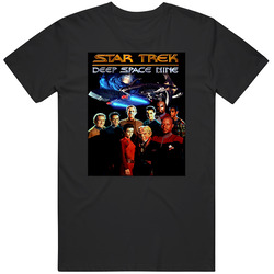 Star Trek Deep Space Nine Cast Vintage Space Trek Fan Unisex Graphic Black Tee Unisex Film Merch T Shirt