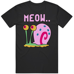 Spongebob Squarepants Gary the Snail T Shirt Gary Meowing Top Meow Tee Graphic Black Tee Unisex Film Merch T Shirt