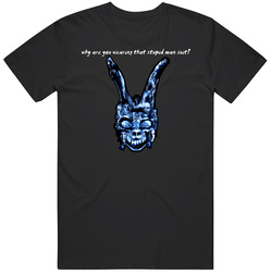 The Rabbit Donnie Darko Stupid Man Suit Graphic Black Tee Unisex Film Merch T Shirt