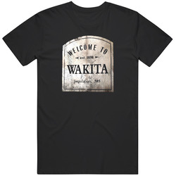 Welcome To Wakita Town Sign Twister Movie Distressed Faded Look Dark Graphic Black Tee Unisex Film Merch T Shirt