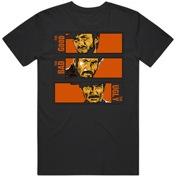 The Good The Bad The Ugly Western Retro Movie Graphic Black Tee Unisex Film Merch T Shirt