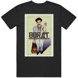 Borat Cool 21st Century Comedy Classic Movie  Fan Graphic Black Tee Unisex Film Merch T Shirt