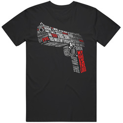 Pulp Fiction Gun Quote Samuel L Jackson Graphic Black Tee Unisex Film Merch T Shirt