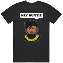 Erik Killmonger Black Panther Hey Auntie Graphic Black Tee Unisex Film Merch T Shirt