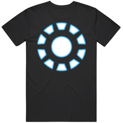 Iron Man Glowing Heart Comic Movie Graphic Black Tee Unisex Film Merch T Shirt
