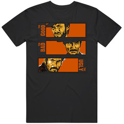 The Good The Bad The Ugly Western Retro Movie Graphic Black Tee Unisex Film Merch T Shirt