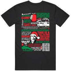 National Lampoon's Christmas Vacation Holiday Movie Quote Mashup Graphic Black Tee Unisex Film Merch T Shirt