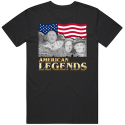 Three Stooges Mount Rushmore American Legends Slapstick Comedy Classic Television TV Show T Shirt
