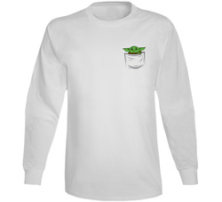 Baby Yoda In A Pocket Cute Star Wars The Mandalorian Fan Classic Television TV Show Long Sleeve T Shirt