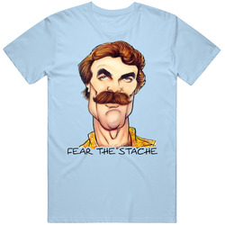 Magnum Pi Tom Selleck Fear The Stache Classic Television T Shirt