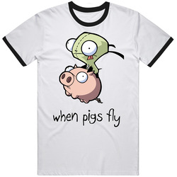 Invader Zim Gir Pig Ride Cartoon Classic Television T Shirt