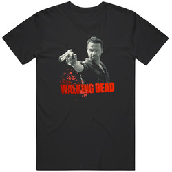 Walking Dead Rick Grimes Pointing His Gun Zombie Classic Television T Shirt