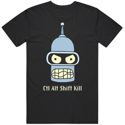 Futurama Ctrl Alt Shift Kill Bender Classic Television T Shirt