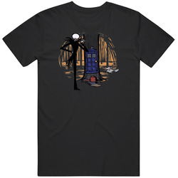 IRW The Nightmare Before Christmas Tardis T Shirt Men (black) Unisex Cotton Tee Classic T Shirt