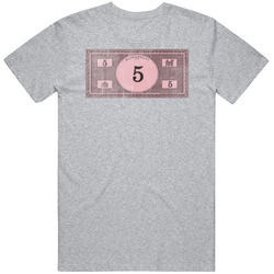 Monopoly Money 5 Dollar Bill Board Game Vintage Fun Unisex Cotton Tee Classic T Shirt